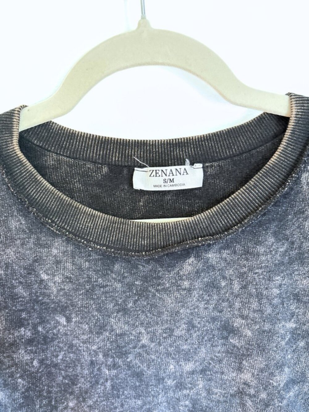 Zenana S/M Washed Black Acid Wash Sweatshirt 🖤 | Vintage Oversized Crewneck - Picture 4 of 5
